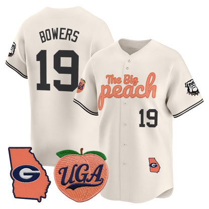 Men's Georgia Bulldogs The Big Peach Vapor Baseball Jersey - All stitched
