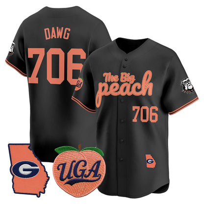 Men's Georgia Bulldogs The Big Peach Vapor Baseball Jersey - All stitched