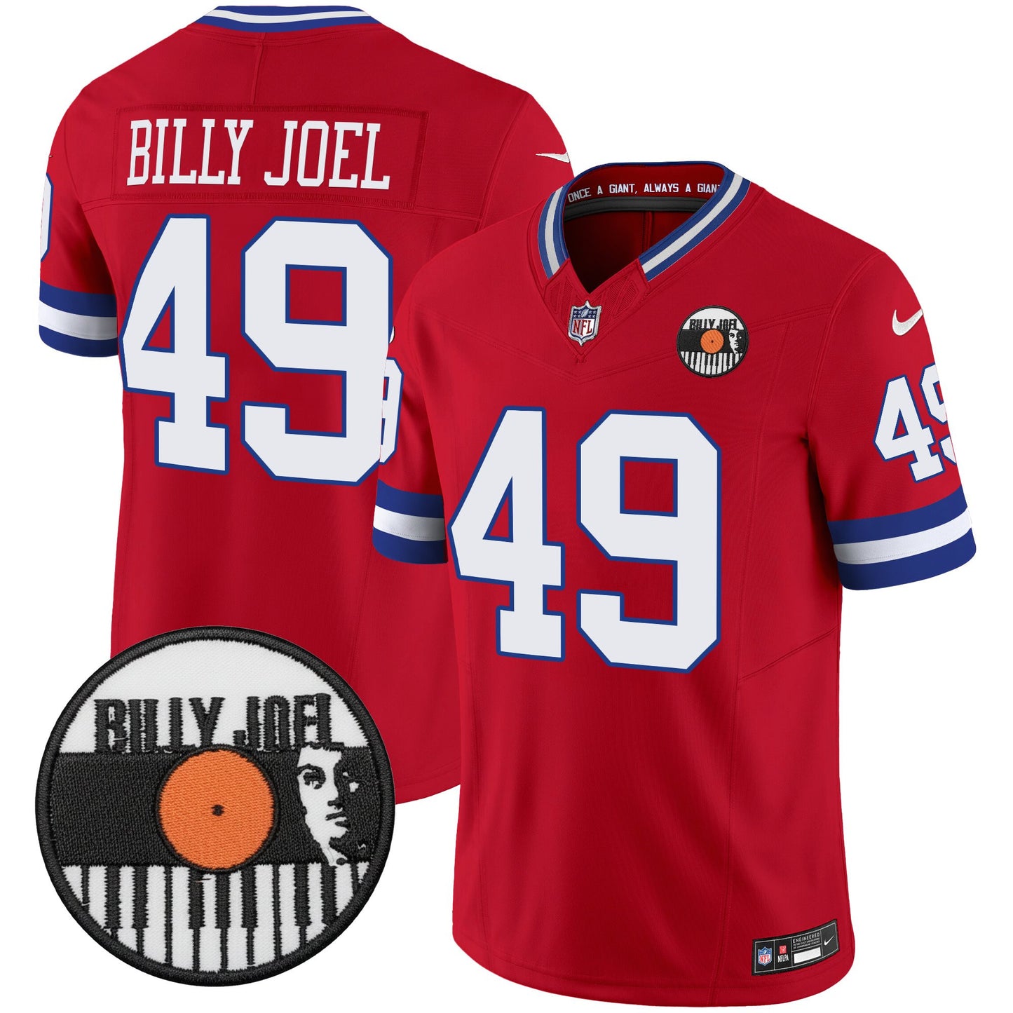 Men's Billy Joel × New York Giants Vapor Limited Jersey - All stitched