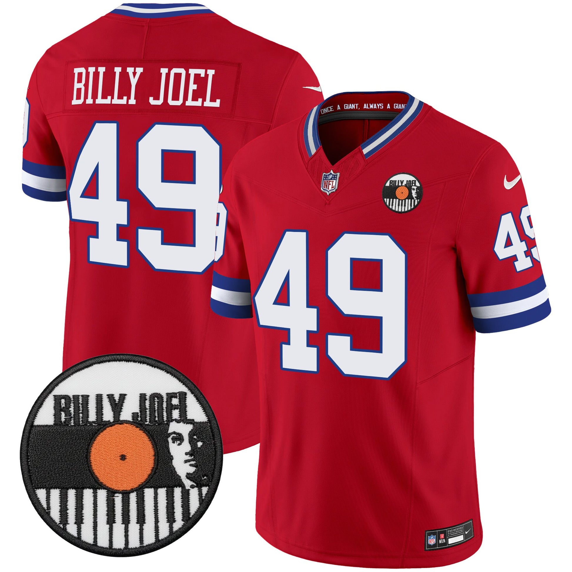 Men's Billy Joel × New York Giants Vapor Limited Jersey - All stitched