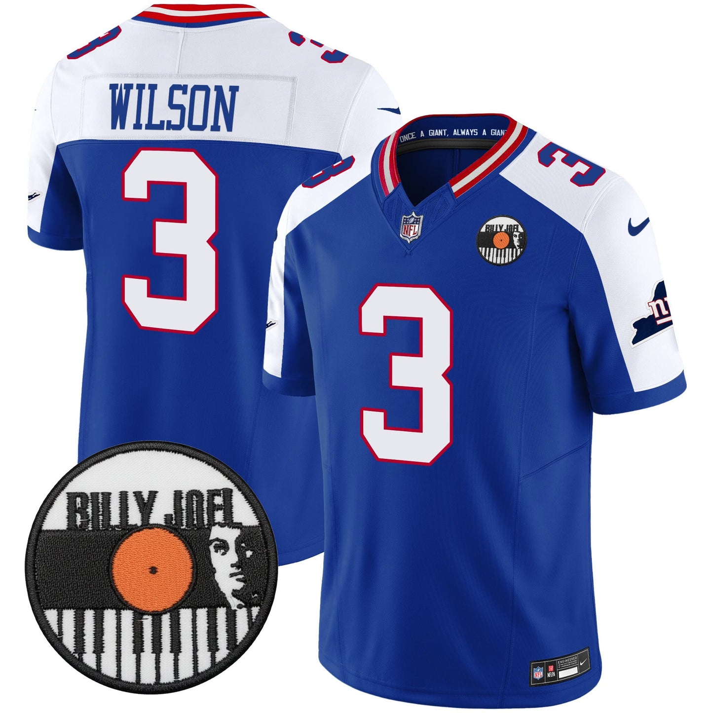 Men's Billy Joel × New York Giants Vapor Limited Jersey - All stitched