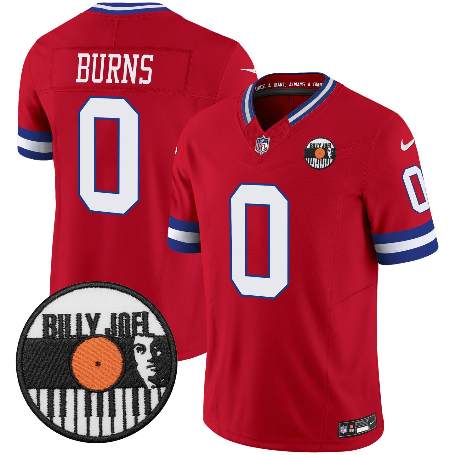 Men's Billy Joel × New York Giants Vapor Limited Jersey - All stitched