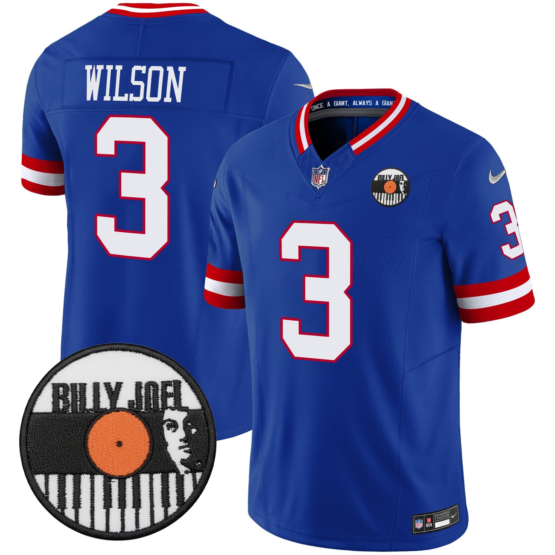 Men's Billy Joel × New York Giants Vapor Limited Jersey - All stitched