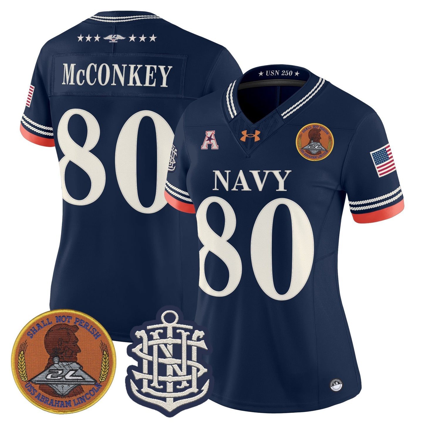 Women's Navy Midshipmen 250th Anniversary Vapor Limited Jersey - Stitched