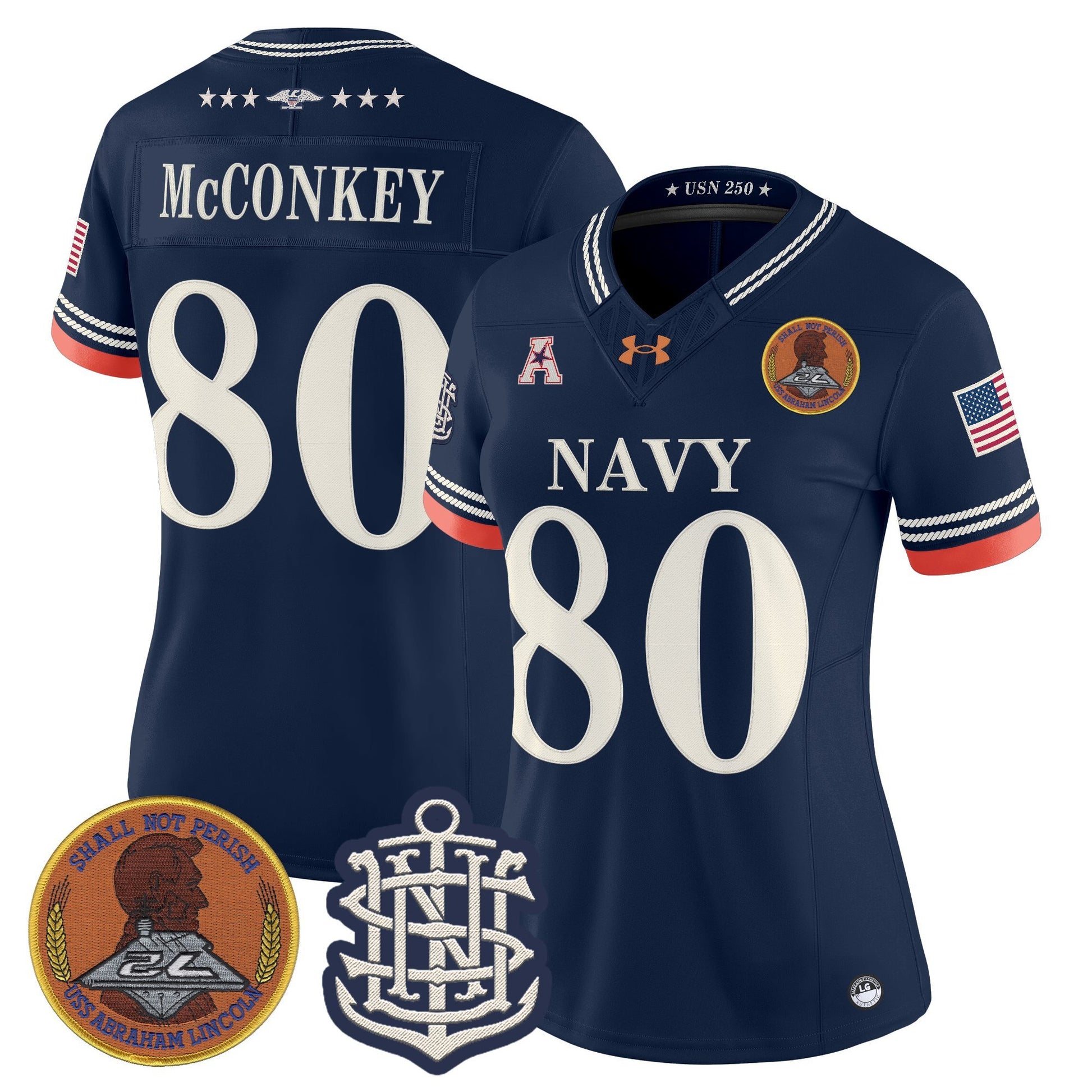 Women's Navy Midshipmen 250th Anniversary Vapor Limited Jersey - Stitched