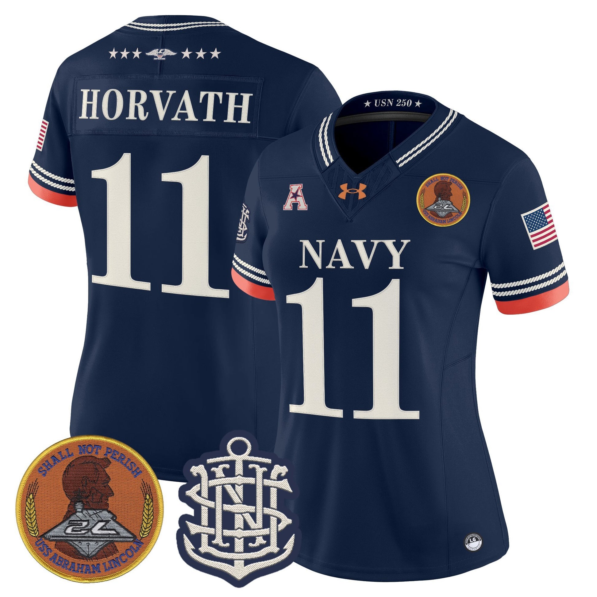 Women's Navy Midshipmen 250th Anniversary Vapor Limited Jersey - Stitched
