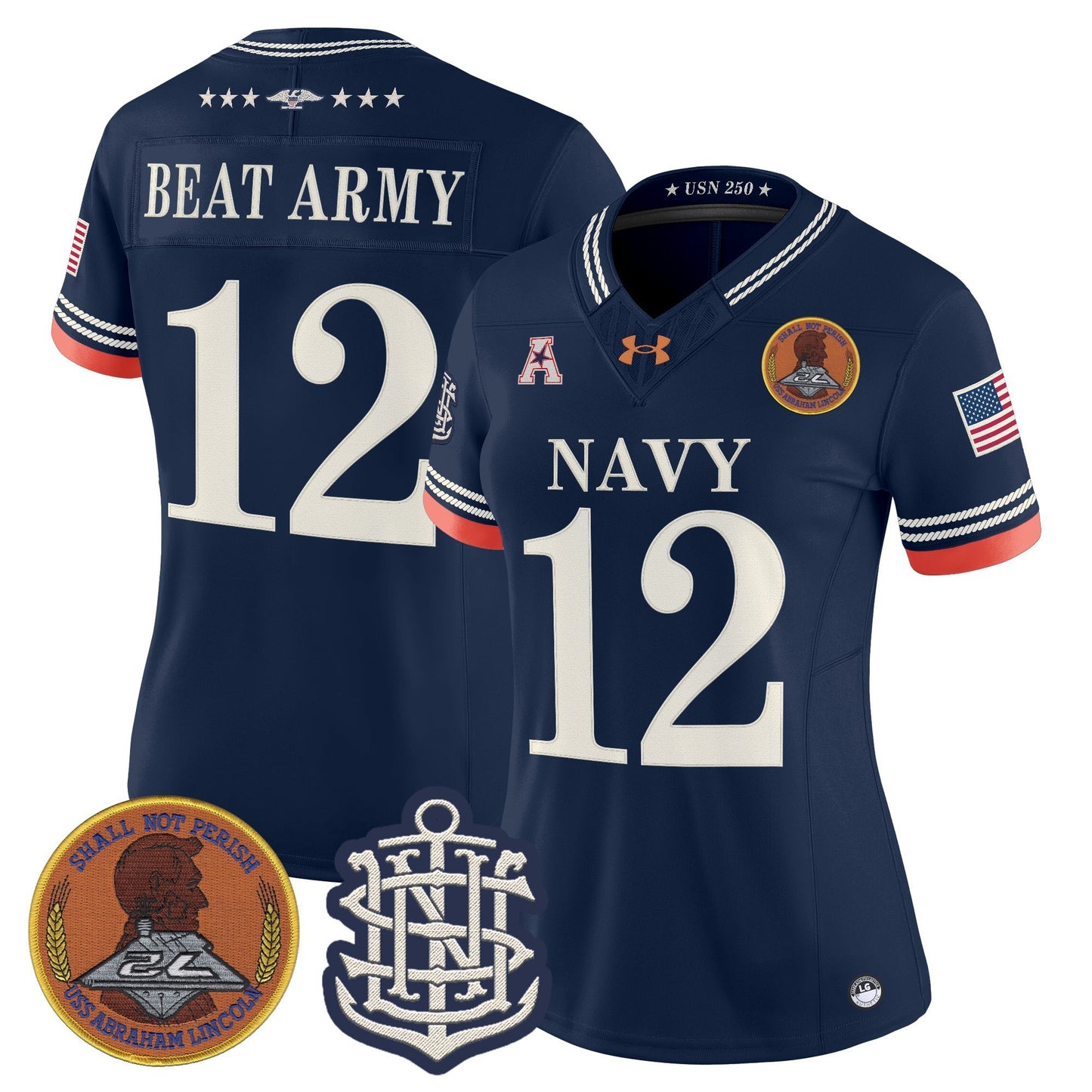 Women's Navy Midshipmen 250th Anniversary Vapor Limited Jersey - Stitched