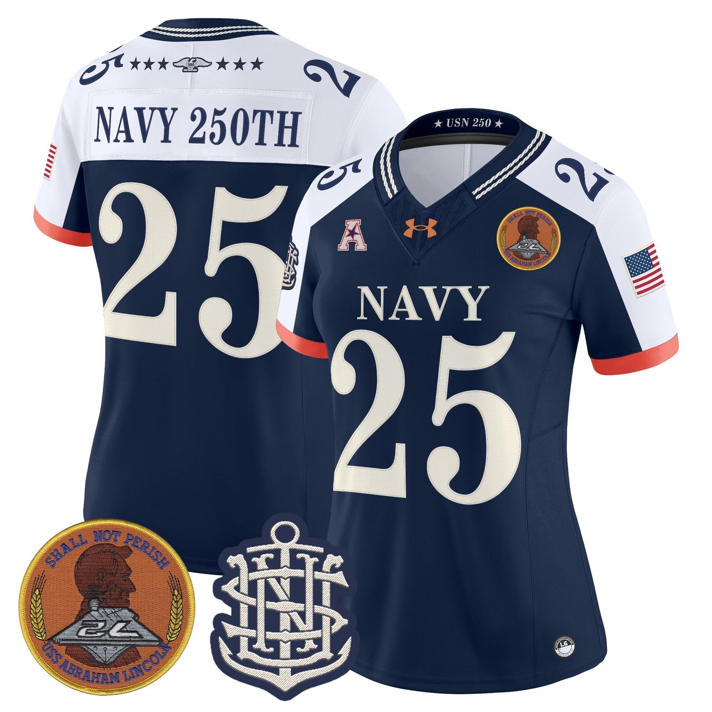 Women's Navy Midshipmen 250th Anniversary Vapor Limited Jersey - Stitched