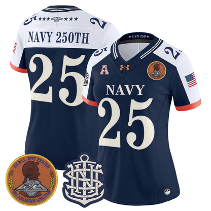 Women's Navy Midshipmen 250th Anniversary Vapor Limited Jersey - Stitched