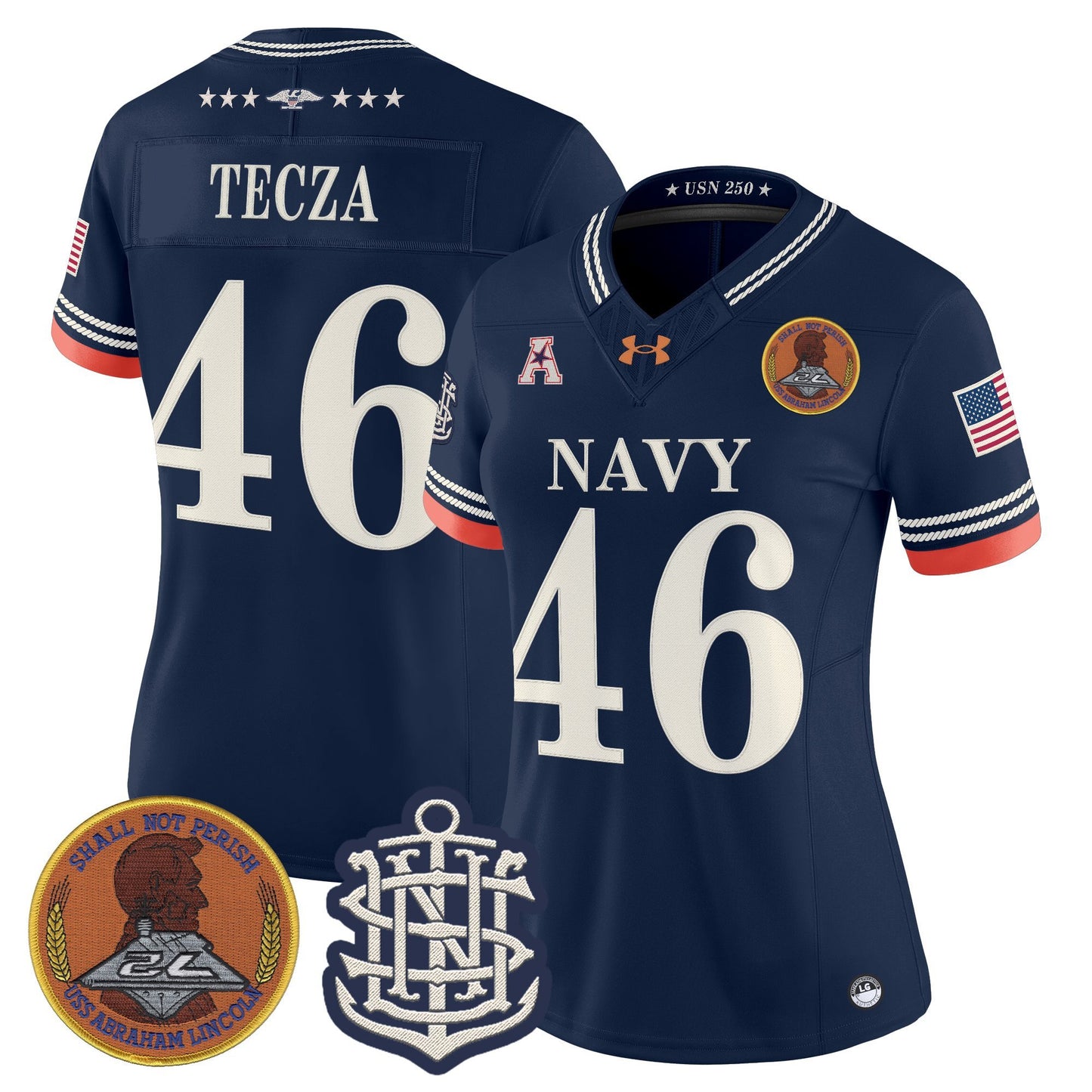 Women's Navy Midshipmen 250th Anniversary Vapor Limited Jersey - Stitched