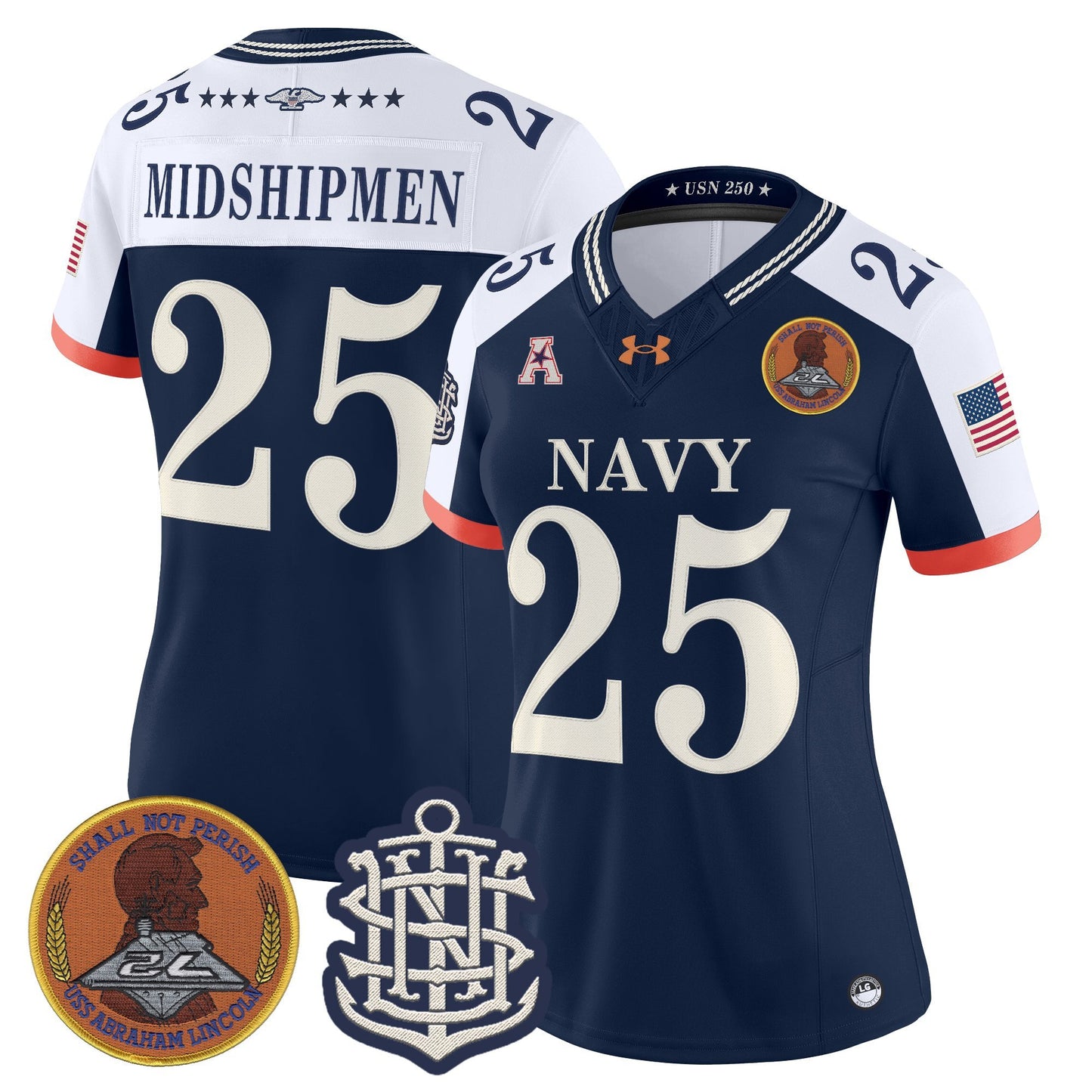 Women's Navy Midshipmen 250th Anniversary Vapor Limited Jersey - Stitched