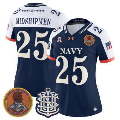 Women's Navy Midshipmen 250th Anniversary Vapor Limited Jersey - Stitched