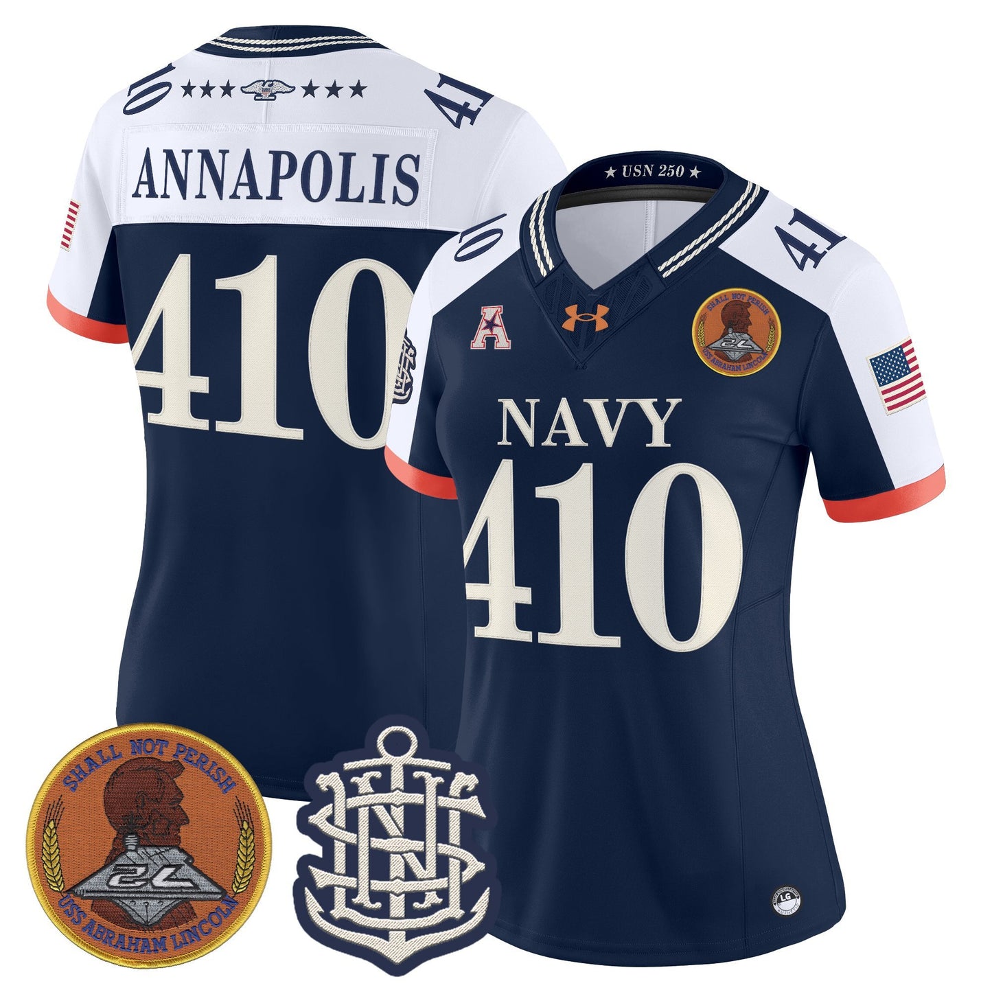 Women's Navy Midshipmen 250th Anniversary Vapor Limited Jersey - Stitched