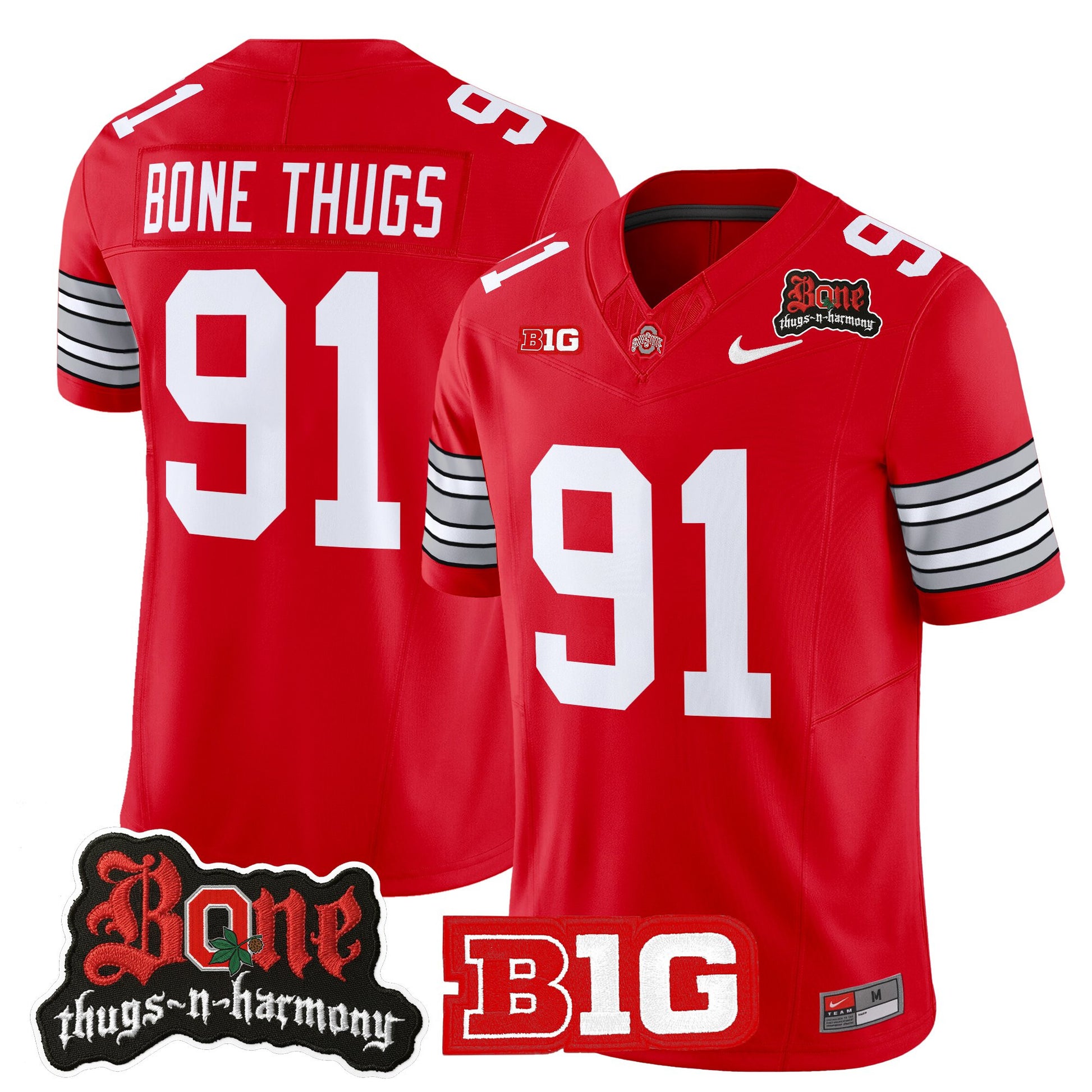 Men's Ohio State Buckeyes x Bone Thugs-N-Harmony Vapor Limited Jersey - Heritage Stripe Edition - All Stitched