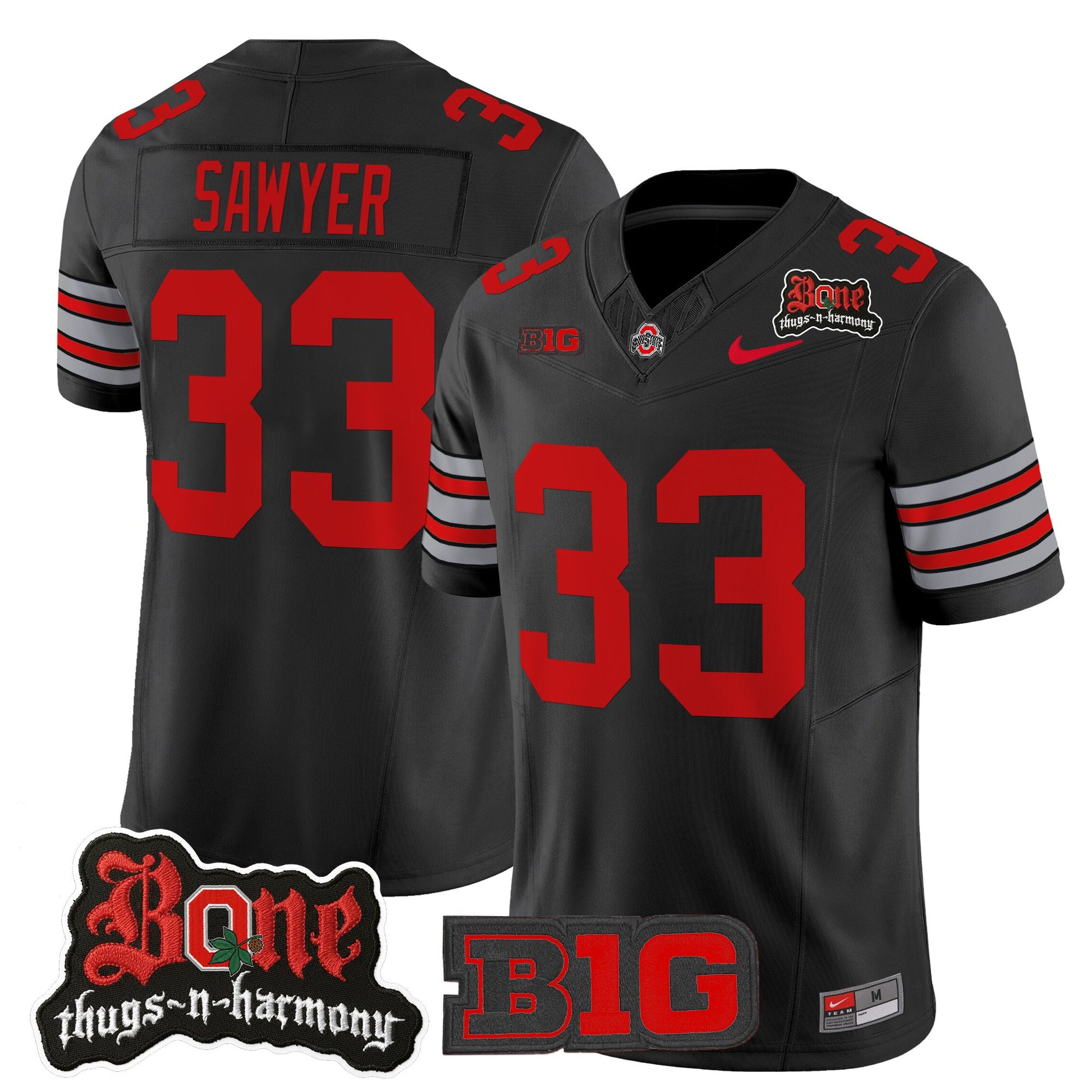 Men's Ohio State Buckeyes x Bone Thugs-N-Harmony Vapor Limited Jersey - Heritage Stripe Edition - All Stitched