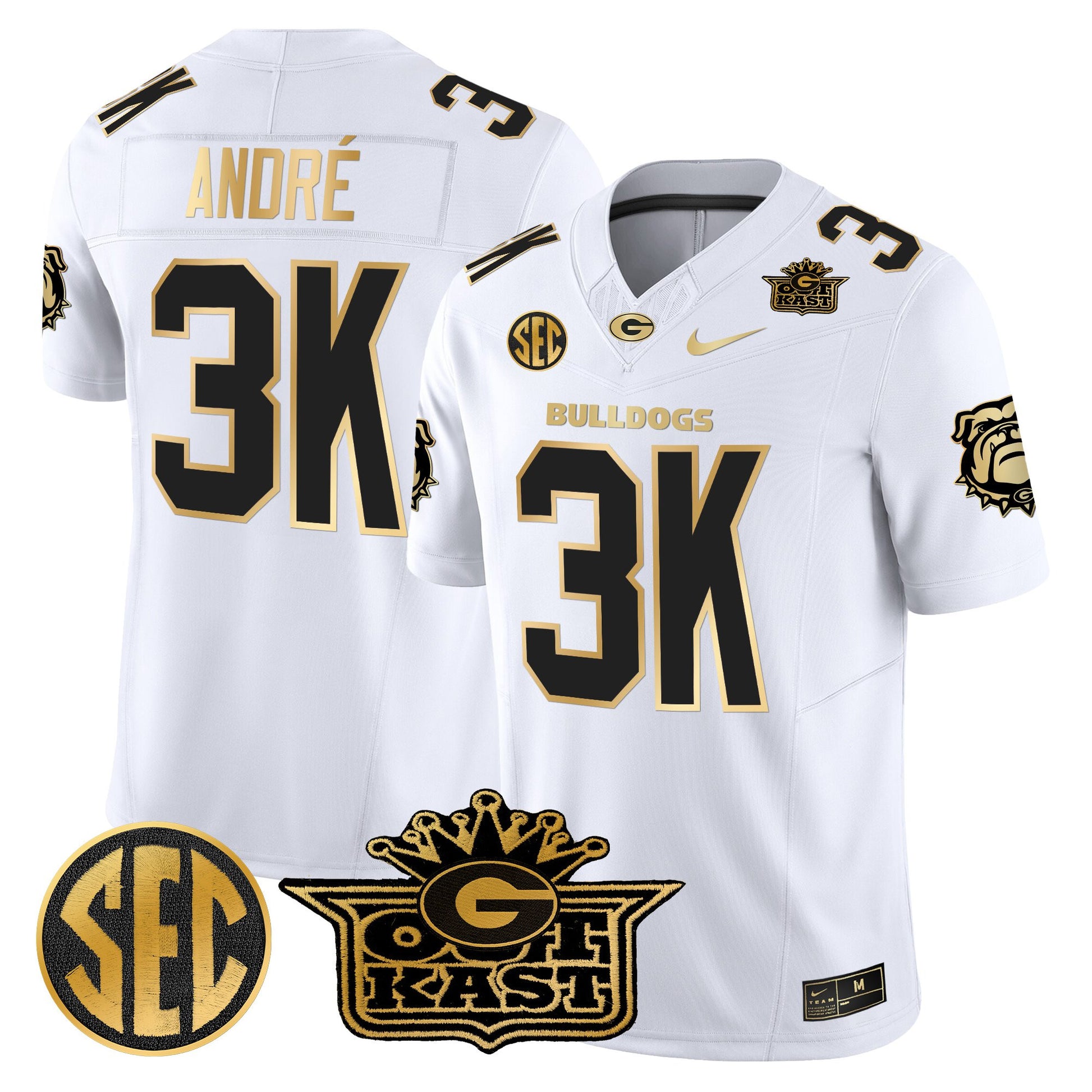 Men's Outkast x Georgia Bulldogs Gold Vapor Limited Jersey - All stitched