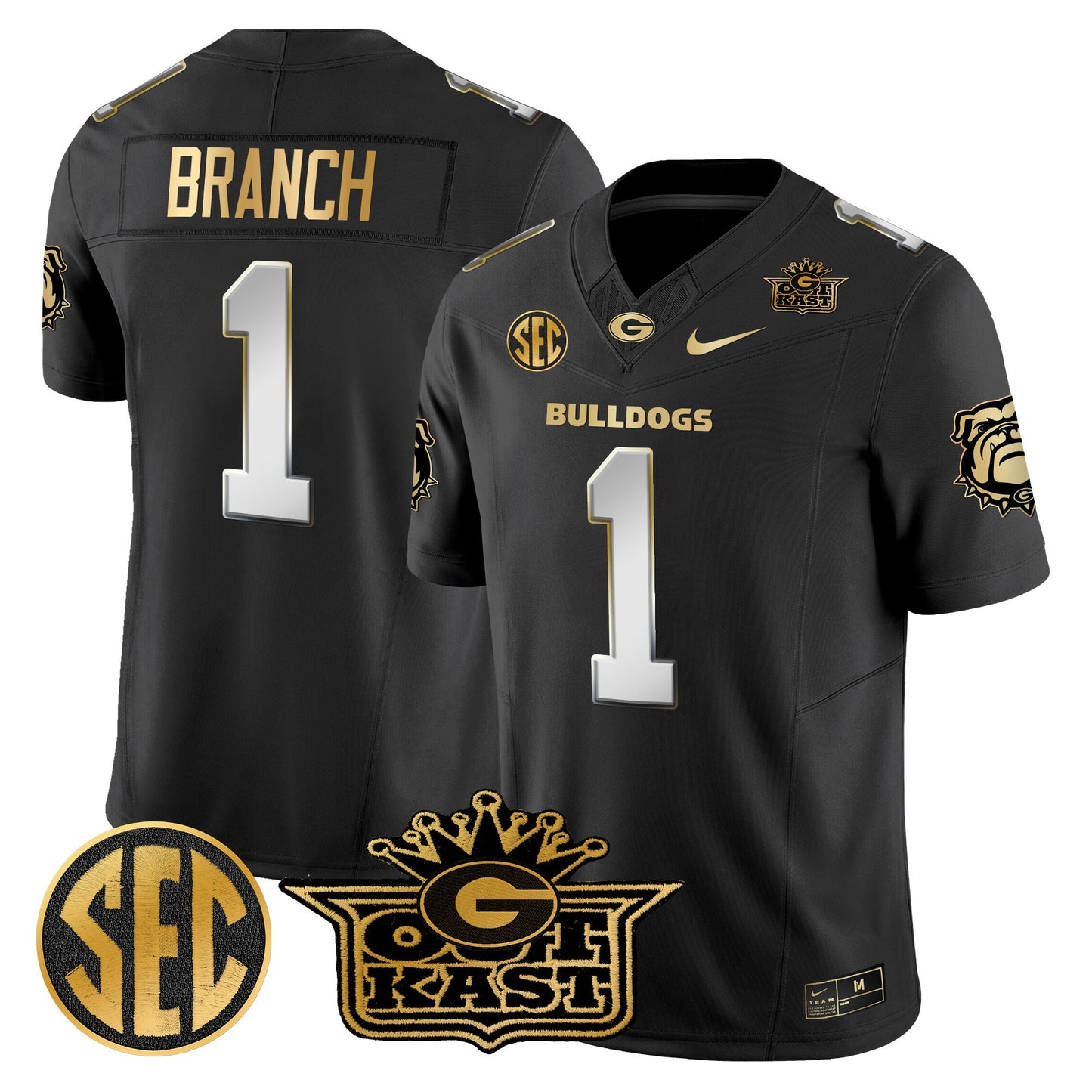 Men's Outkast x Georgia Bulldogs Gold Vapor Limited Jersey - All stitched