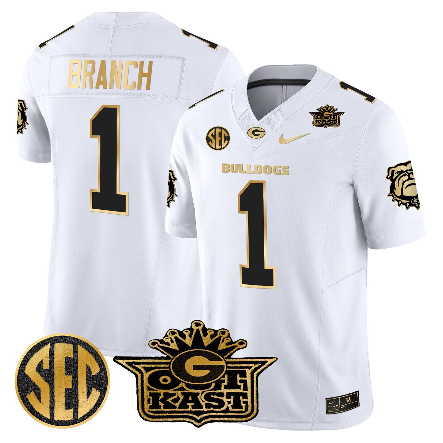 Men's Outkast x Georgia Bulldogs Gold Vapor Limited Jersey - All stitched