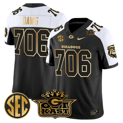 Men's Outkast x Georgia Bulldogs Gold Vapor Limited Jersey - All stitched