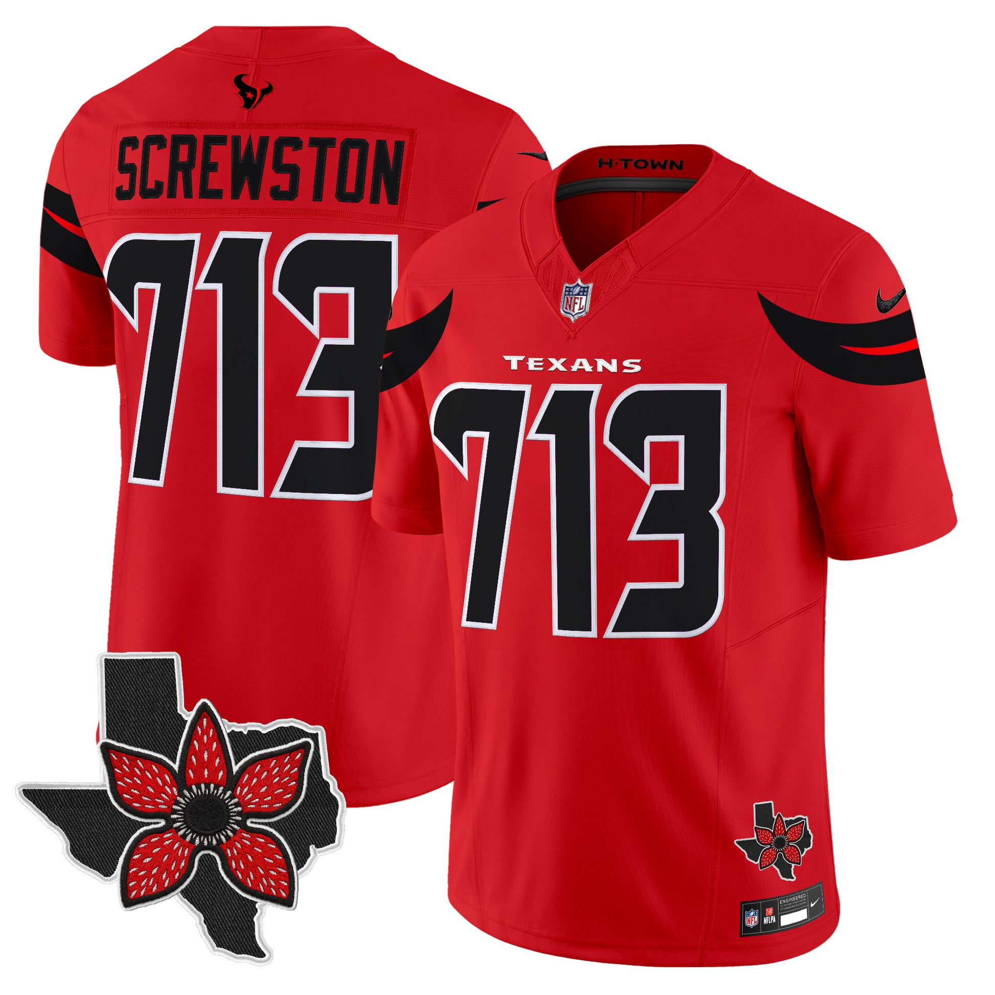 Men's Houston Texans 'Stranger Things Edition' Vapor Limited Jersey - All Stitched