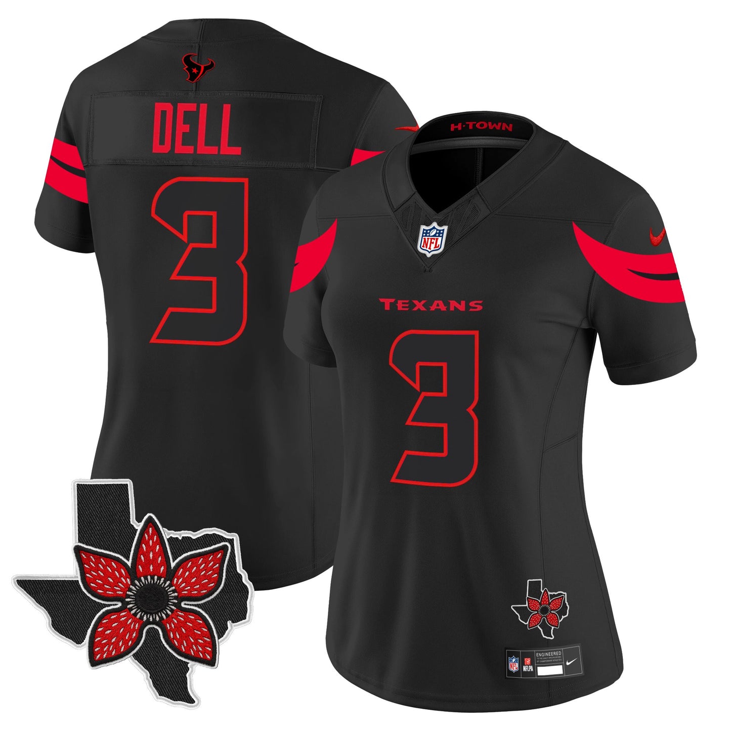 Women's Houston Texans 'Stranger Things Edition' Vapor Limited Jersey - All Stitched