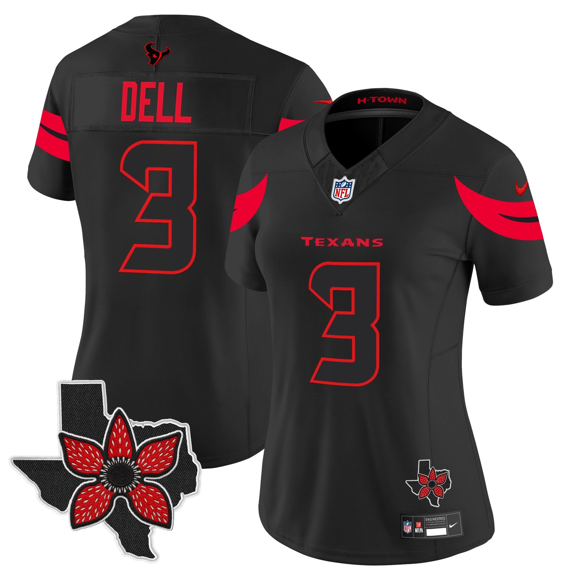Women's Houston Texans 'Stranger Things Edition' Vapor Limited Jersey - All Stitched