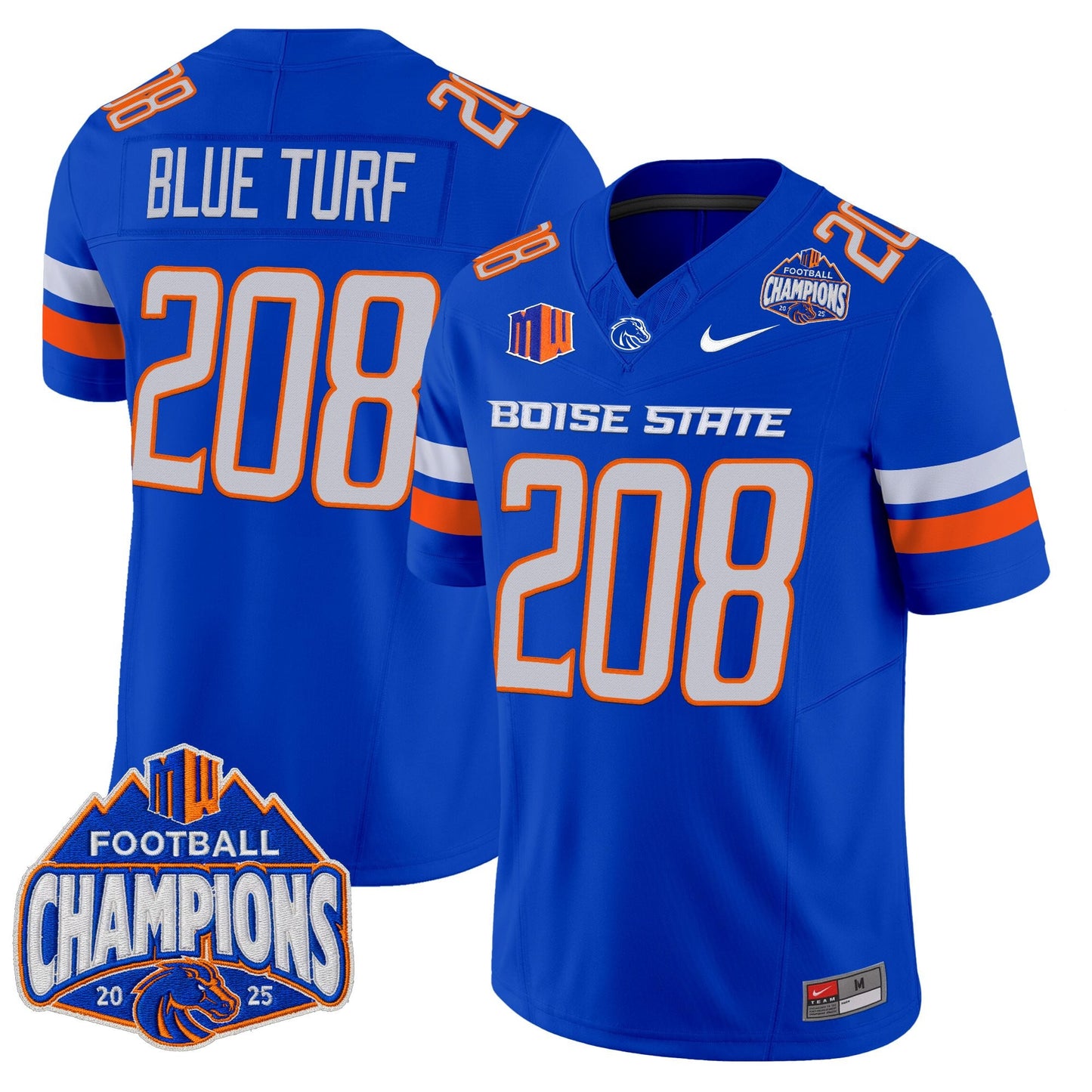 Men's Boise State Broncos 2025 Mountain West Football Champions Vapor Limited Jersey - All Stitched