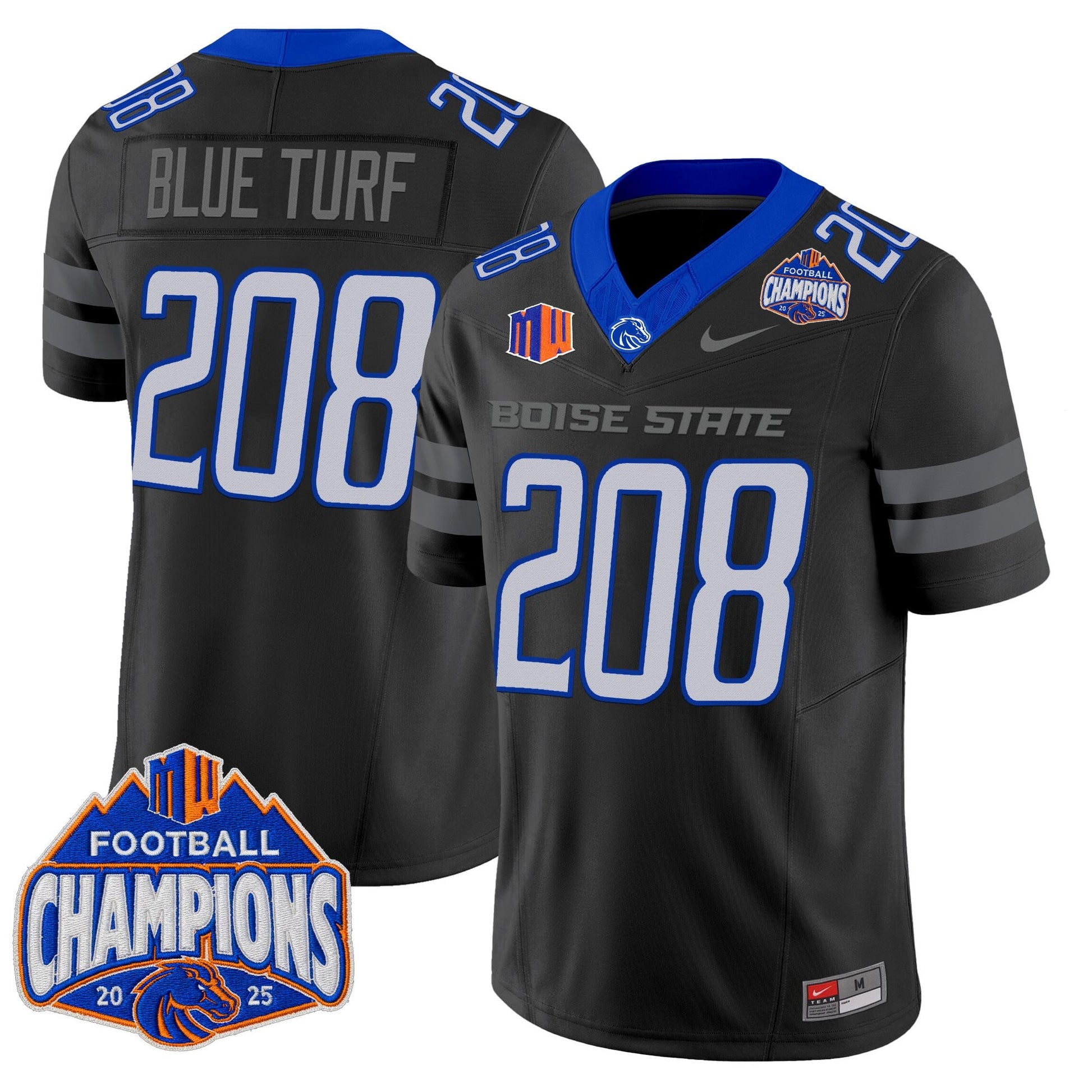 Men's Boise State Broncos 2025 Mountain West Football Champions Vapor Limited Jersey - All Stitched