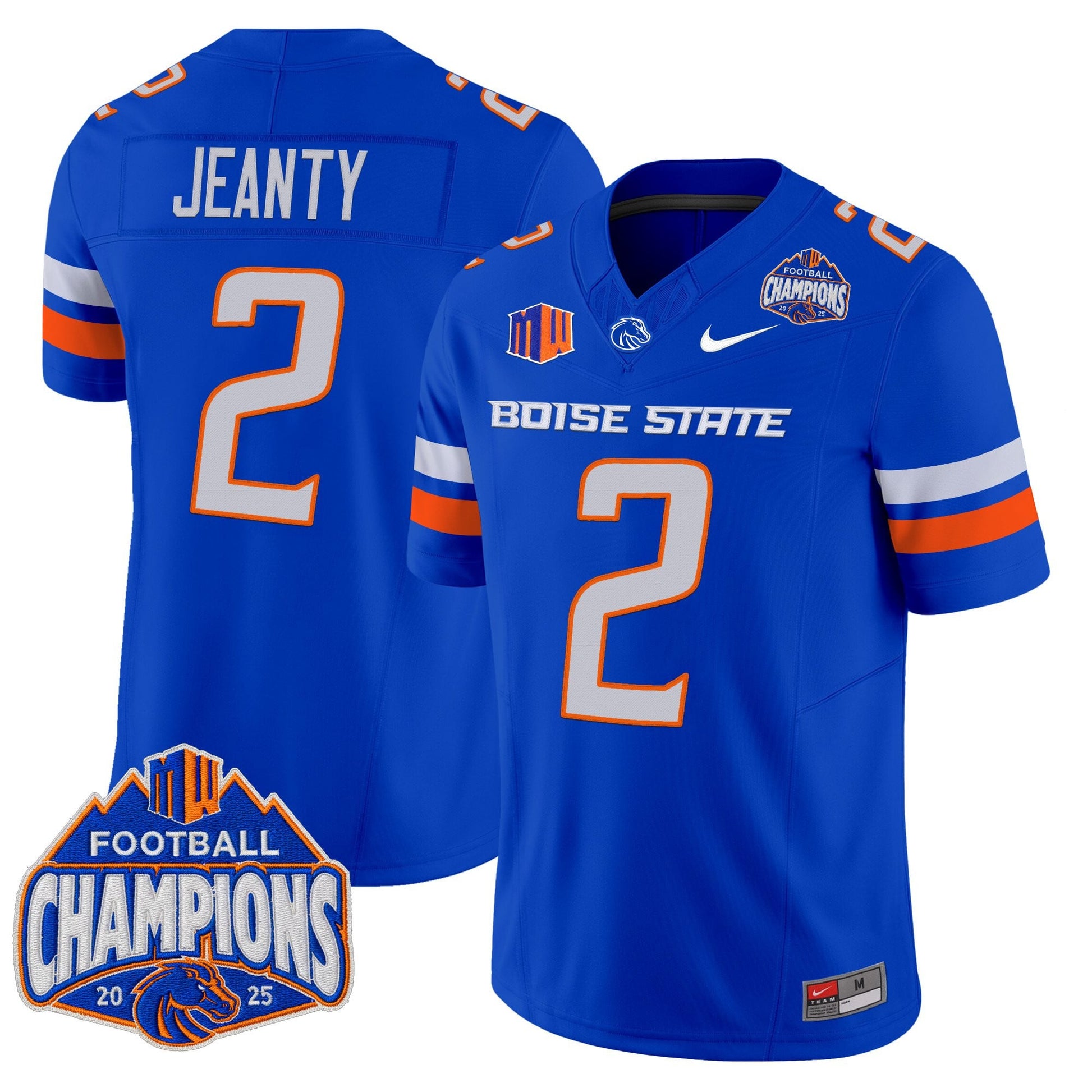 Men's Boise State Broncos 2025 Mountain West Football Champions Vapor Limited Jersey - All Stitched