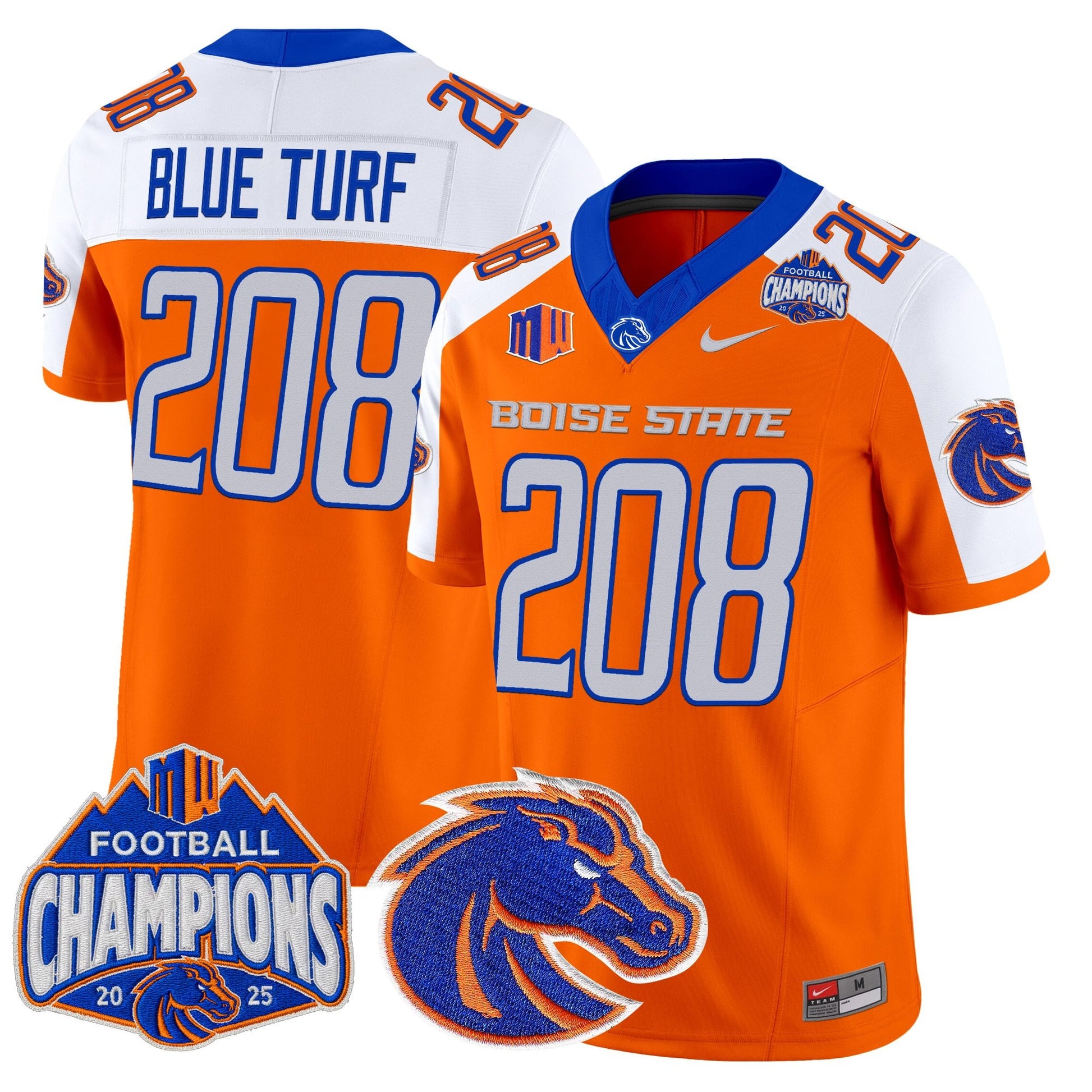 Men's Boise State Broncos 2025 Mountain West Football Champions Vapor Limited Jersey - All Stitched