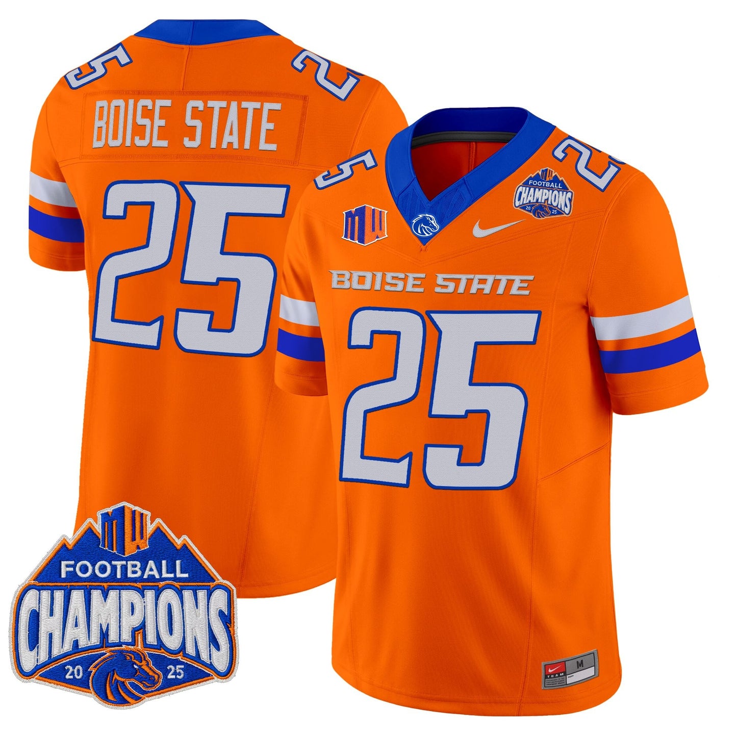 Men's Boise State Broncos 2025 Mountain West Football Champions Vapor Limited Jersey - All Stitched