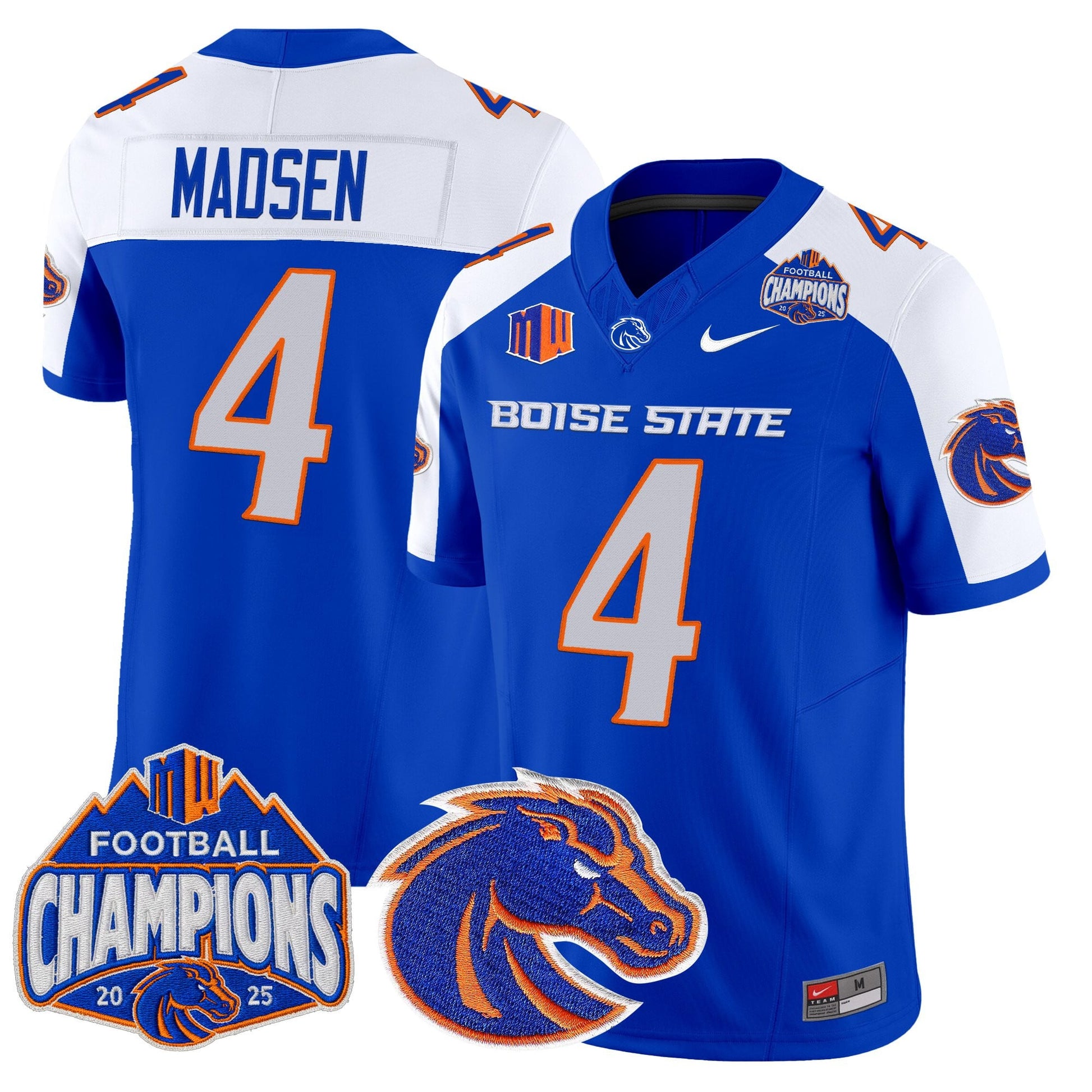 Men's Boise State Broncos 2025 Mountain West Football Champions Vapor Limited Jersey - All Stitched