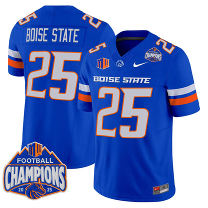 Men's Boise State Broncos 2025 Mountain West Football Champions Vapor Limited Jersey - All Stitched