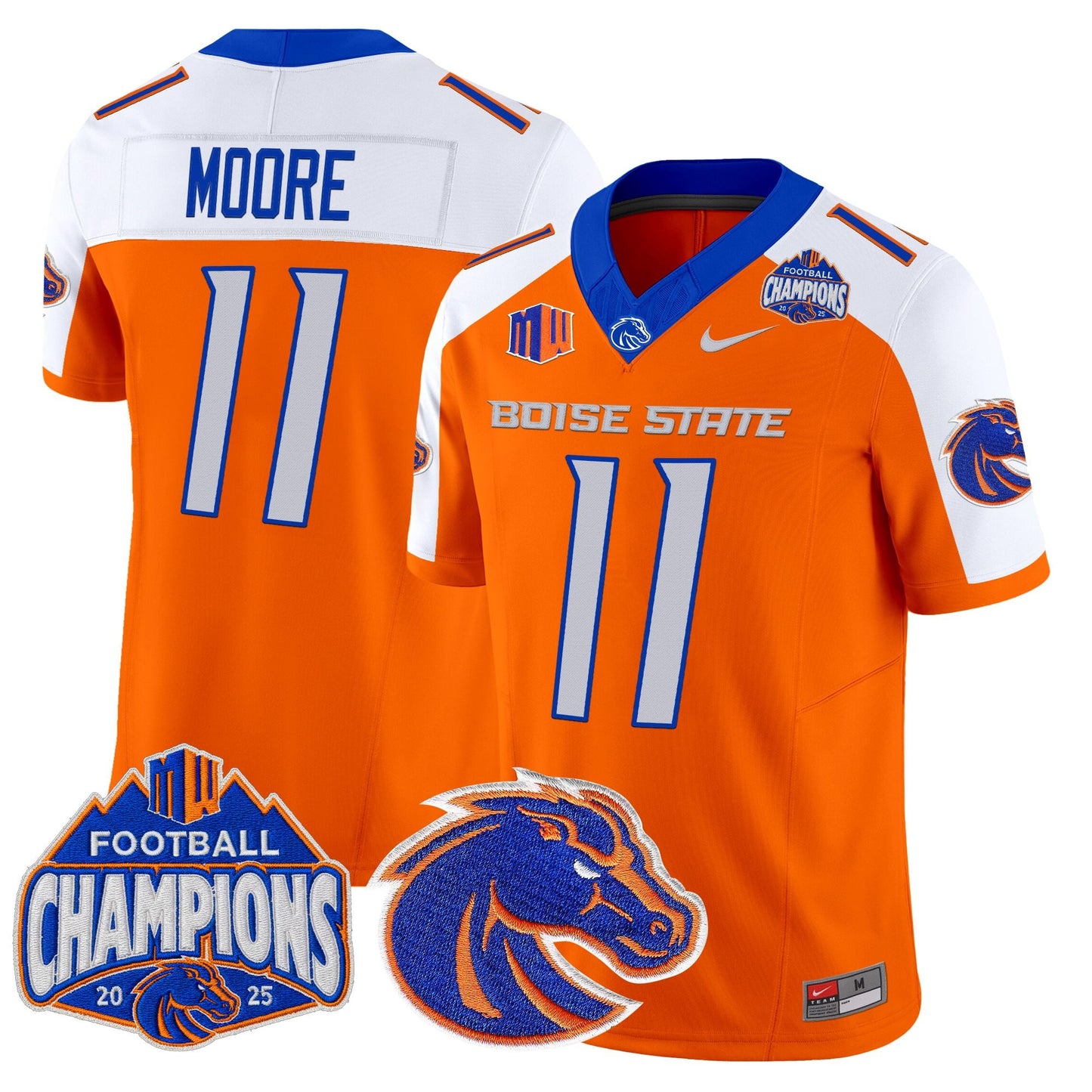 Men's Boise State Broncos 2025 Mountain West Football Champions Vapor Limited Jersey - All Stitched
