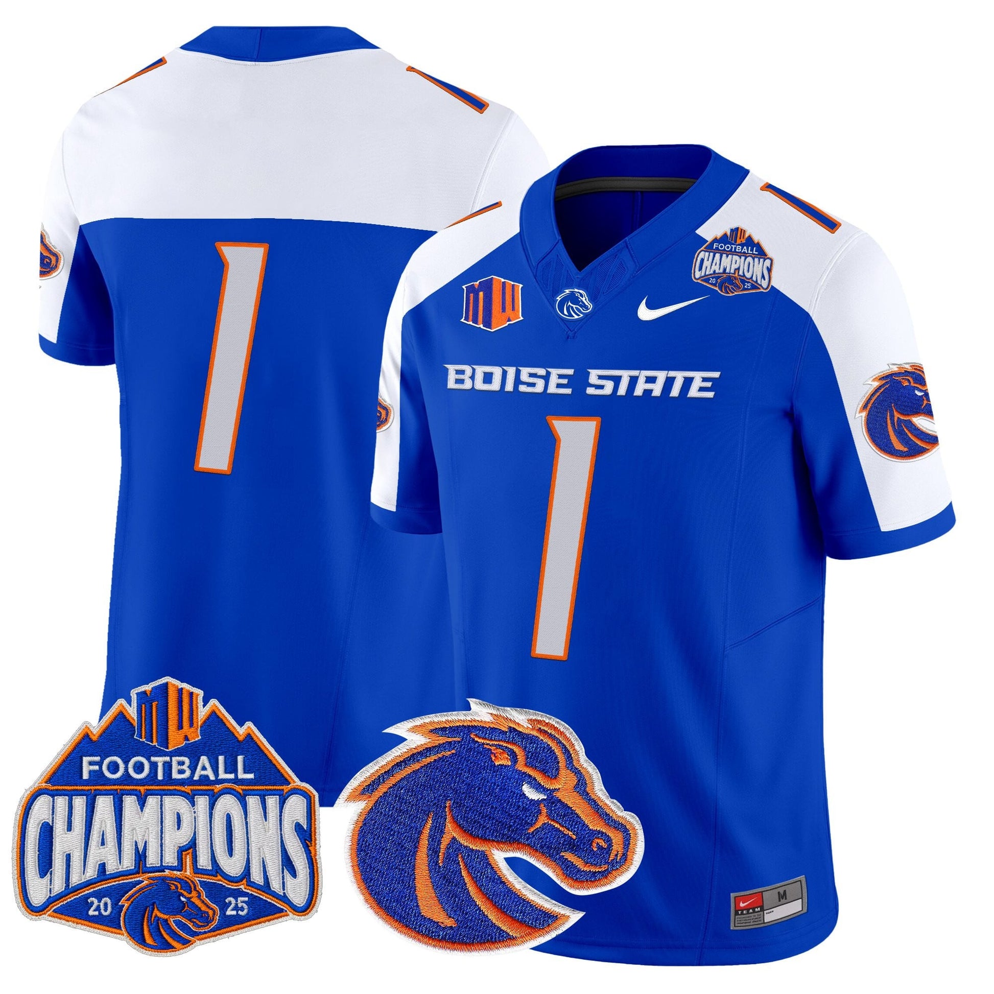 Men's Boise State Broncos 2025 Mountain West Football Champions Vapor Limited Jersey - All Stitched
