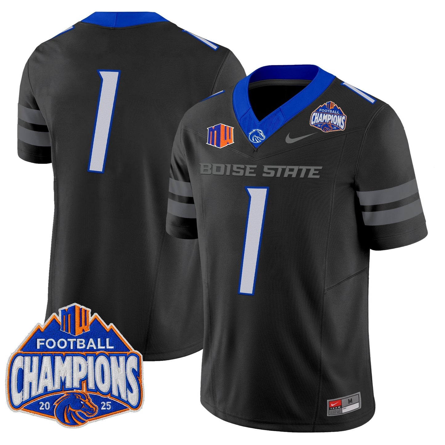 Men's Boise State Broncos 2025 Mountain West Football Champions Vapor Limited Jersey - All Stitched