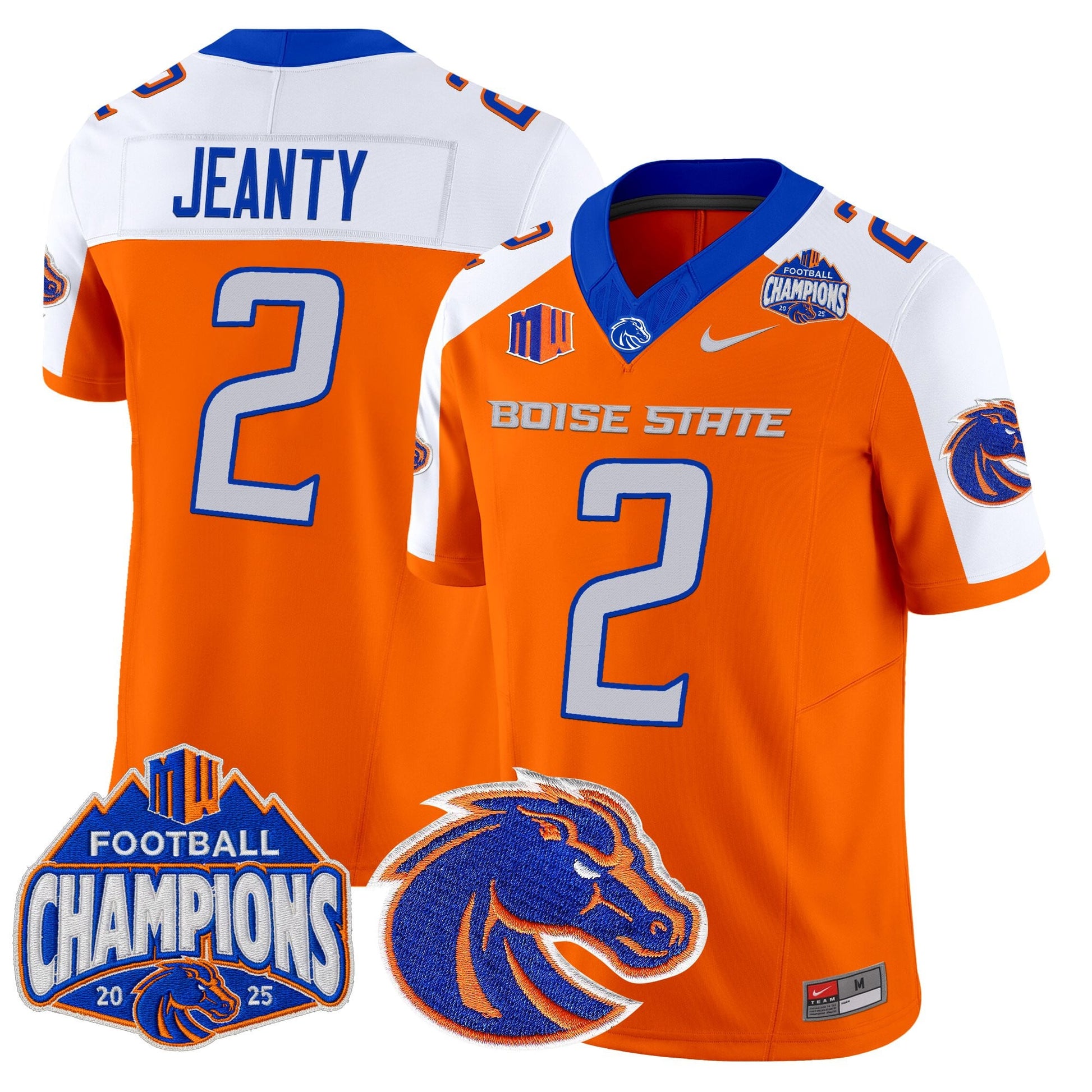 Men's Boise State Broncos 2025 Mountain West Football Champions Vapor Limited Jersey - All Stitched