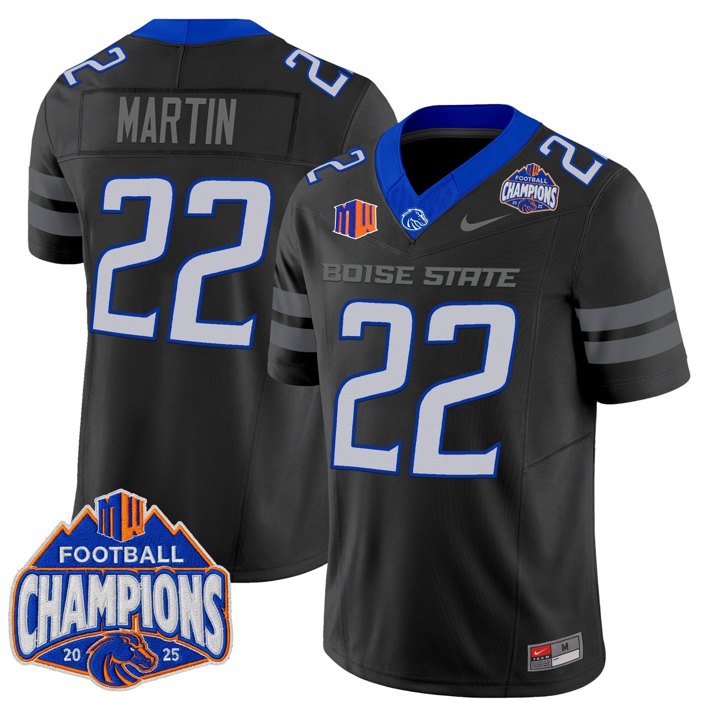 Men's Boise State Broncos 2025 Mountain West Football Champions Vapor Limited Jersey - All Stitched