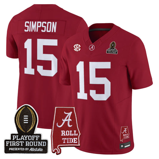 Men's Alabama Crimson Tide 2025 Playoff First Round Vapor Limited Jersey - All Stitched