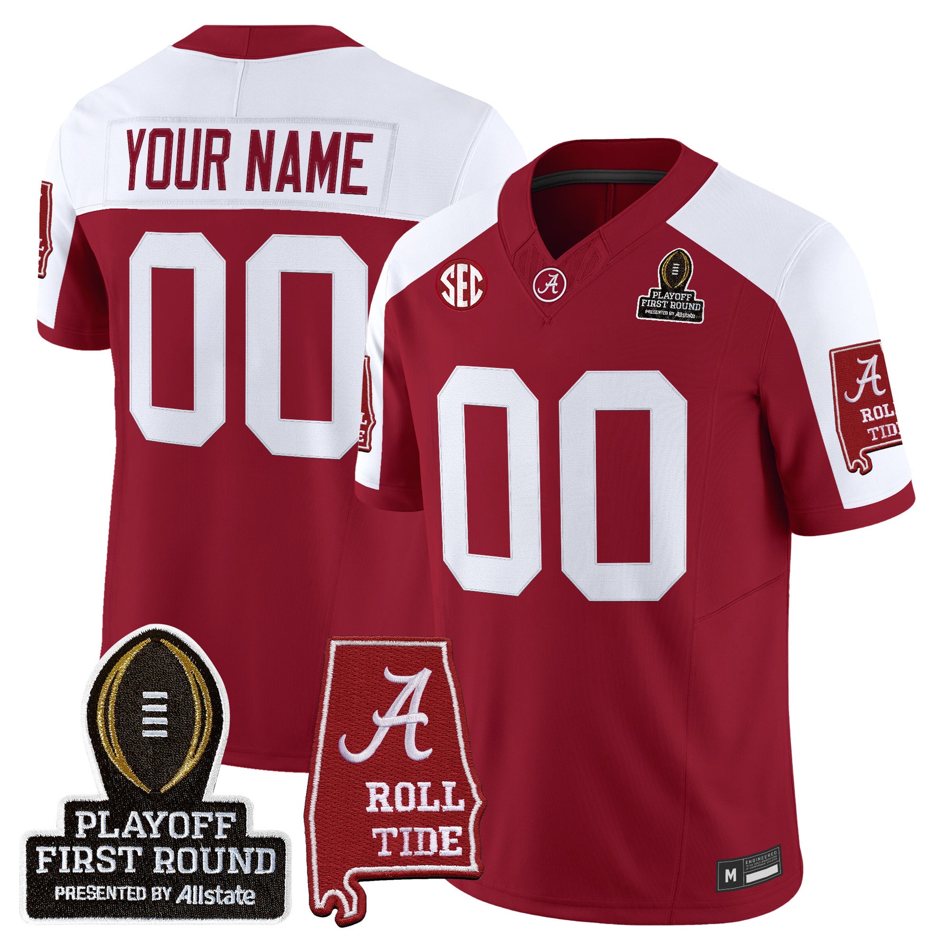 Alabama Crimson Tide 2025 Playoff First Round Vapor Limited Custom Jersey - All Stitched