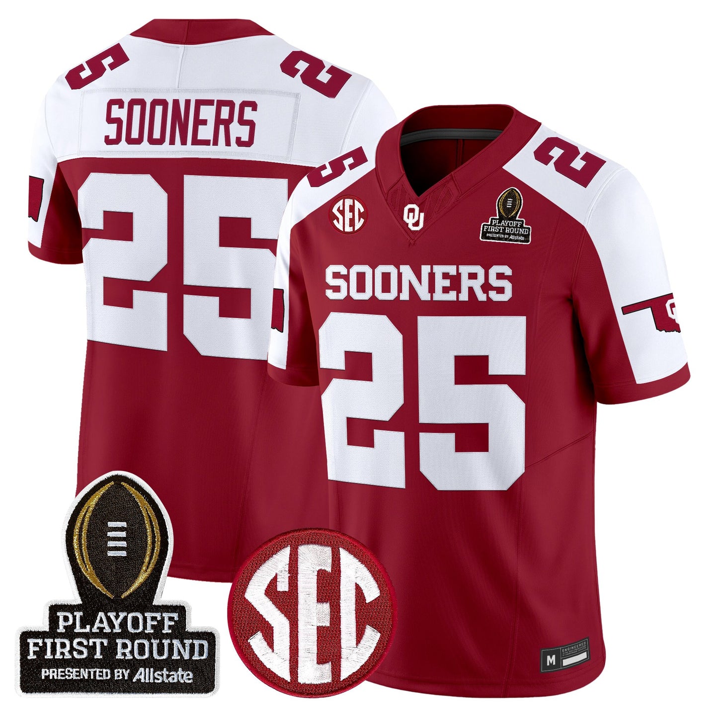 Men's Oklahoma Sooners 2025 Playoff First Round Vapor Limited Jersey - All Stitched