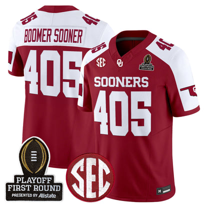 Men's Oklahoma Sooners 2025 Playoff First Round Vapor Limited Jersey - All Stitched