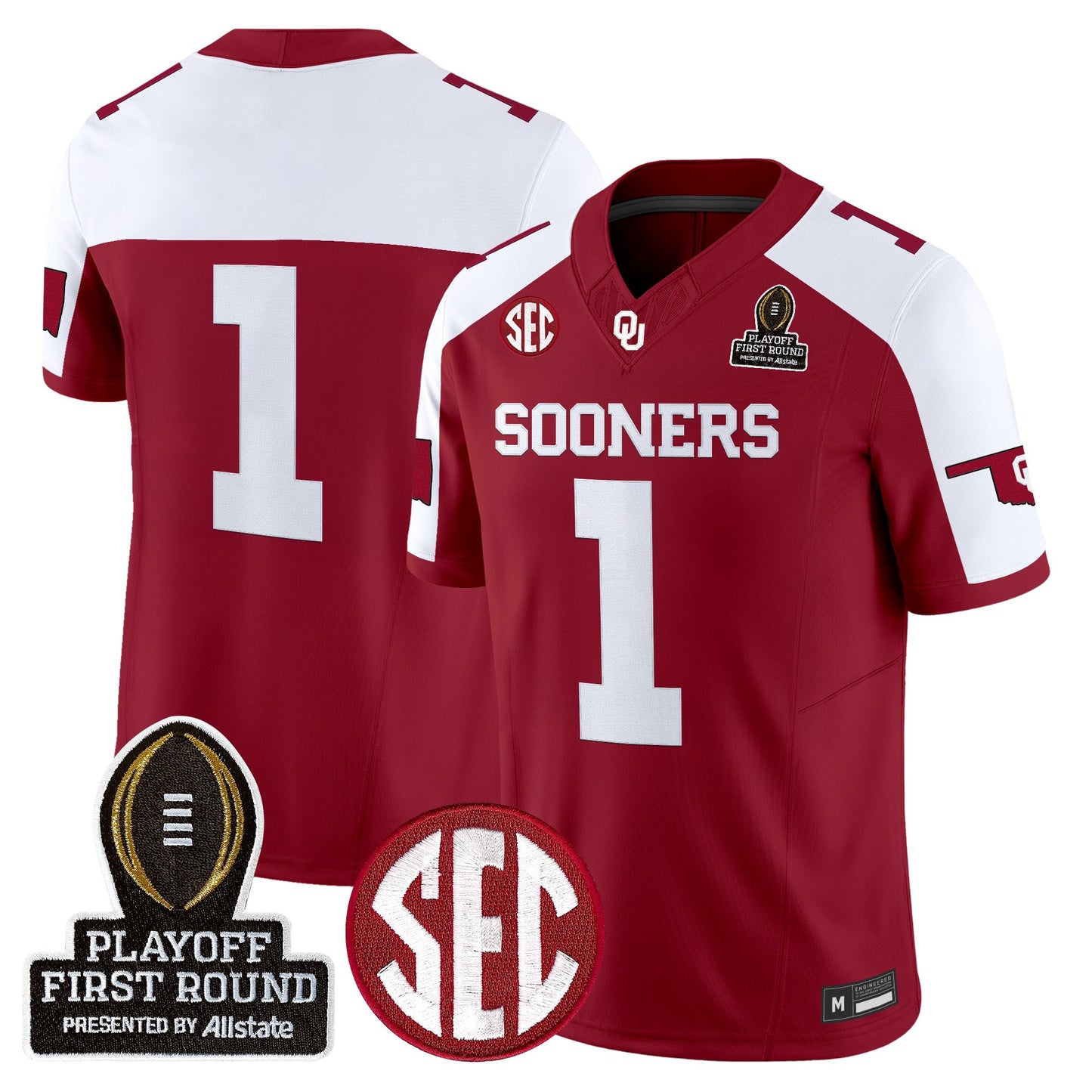 Men's Oklahoma Sooners 2025 Playoff First Round Vapor Limited Jersey - All Stitched