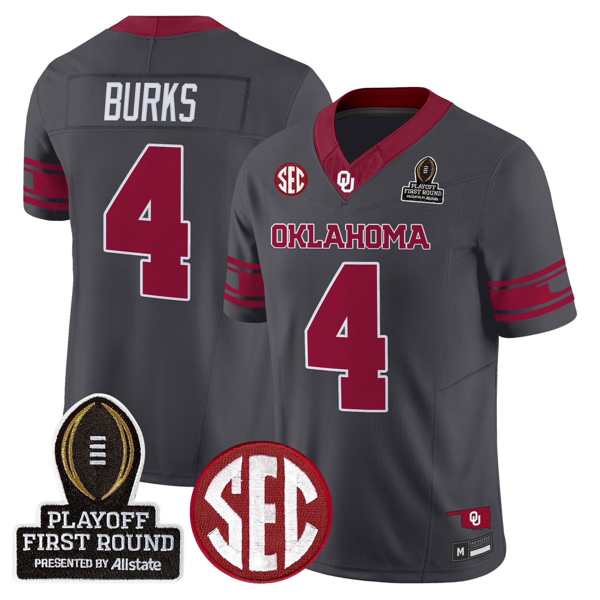 Men's Oklahoma Sooners 2025 Playoff First Round Vapor Limited Jersey - All Stitched