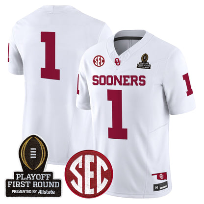 Men's Oklahoma Sooners 2025 Playoff First Round Vapor Limited Jersey - All Stitched