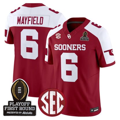Men's Oklahoma Sooners 2025 Playoff First Round Vapor Limited Jersey - All Stitched