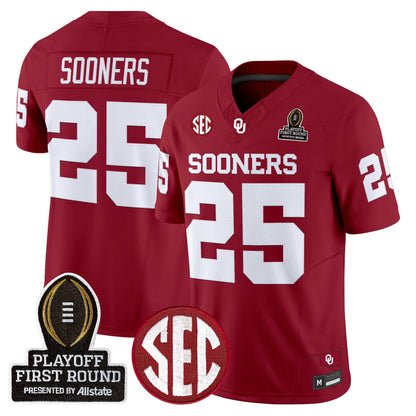 Men's Oklahoma Sooners 2025 Playoff First Round Vapor Limited Jersey - All Stitched