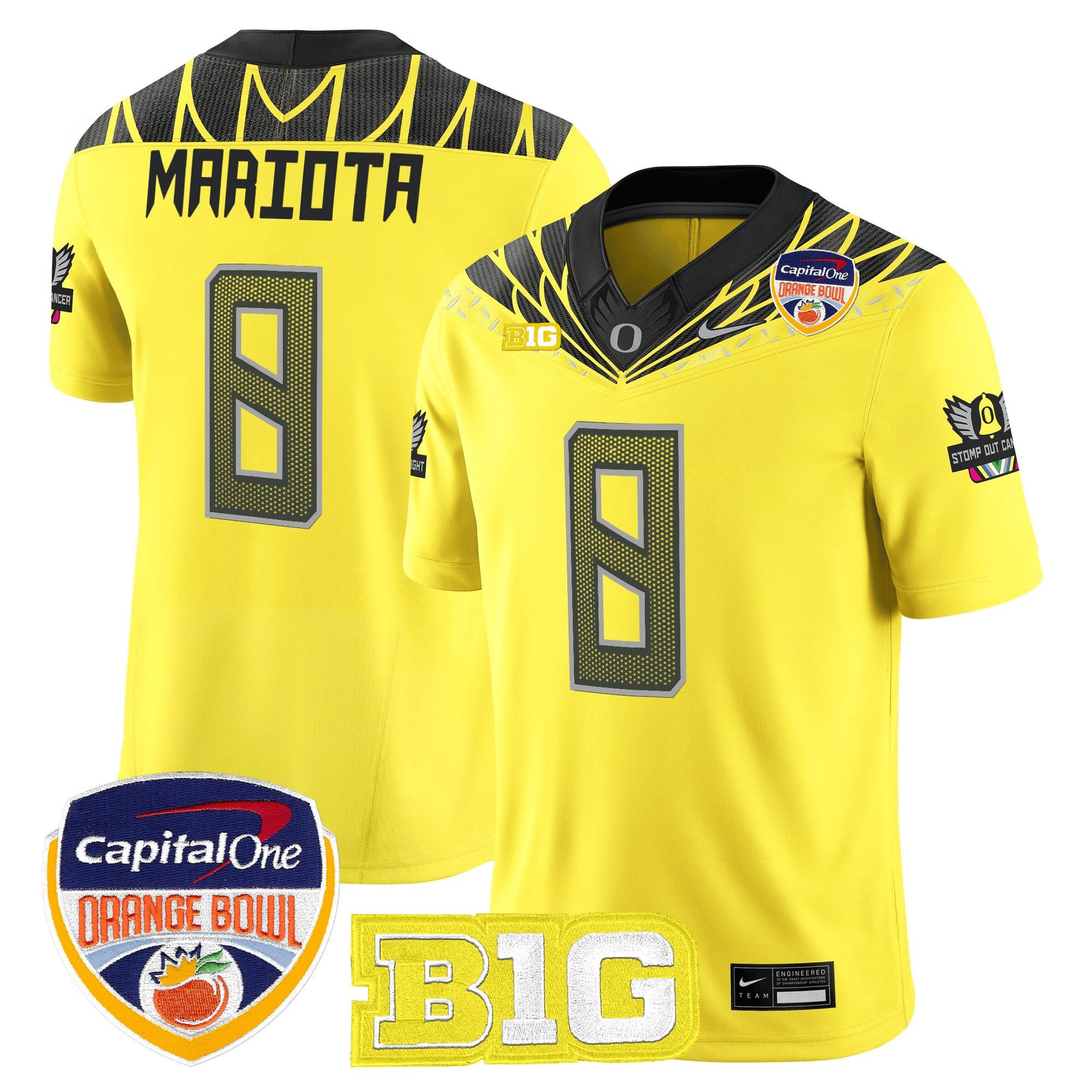 Men's Oregon Ducks 2026 Orange Bowl Vapor Limited Jersey - All Stitched