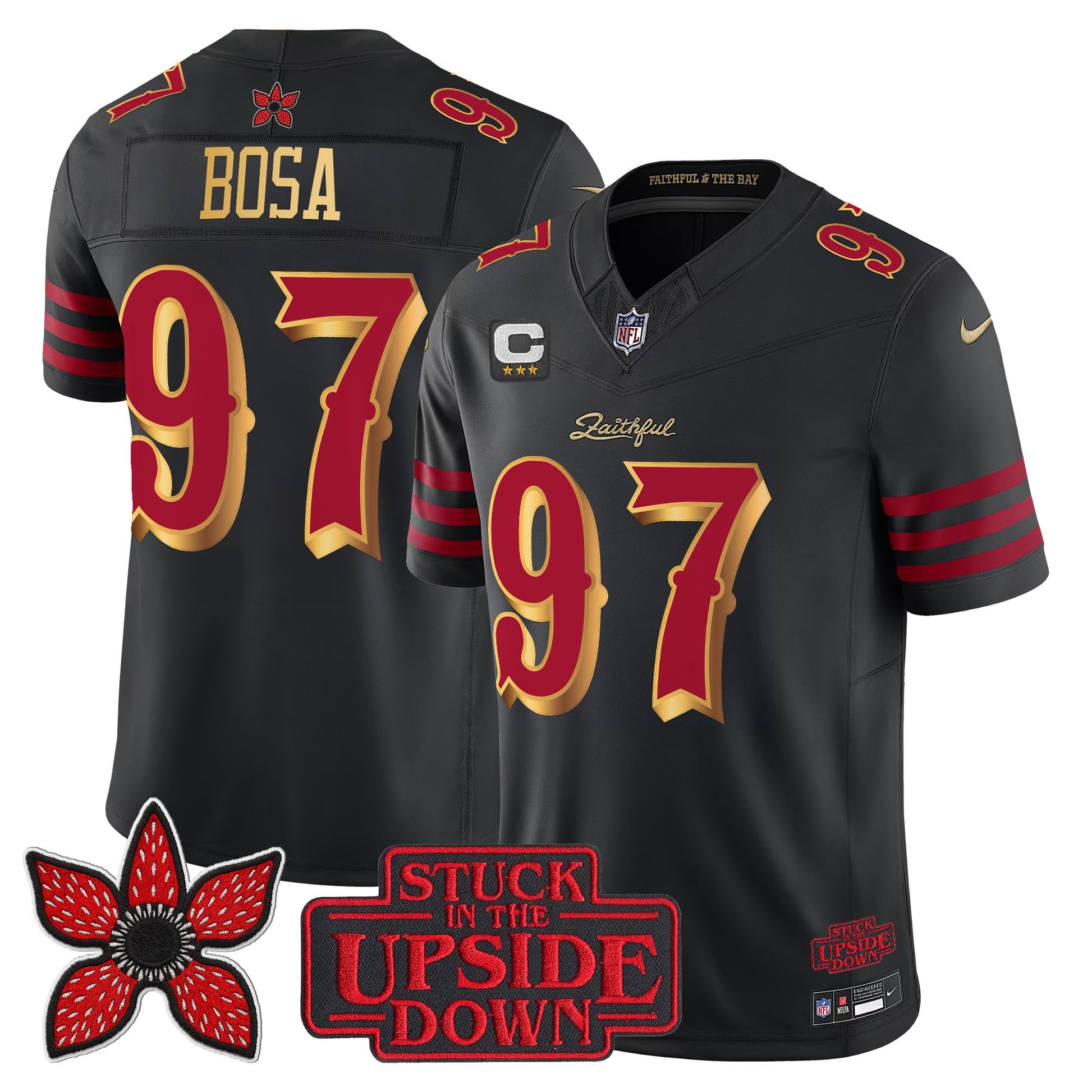 Men's San Francisco 49ers 'Rivalries x Stranger Things' Vapor Limited Jersey - All Stitched