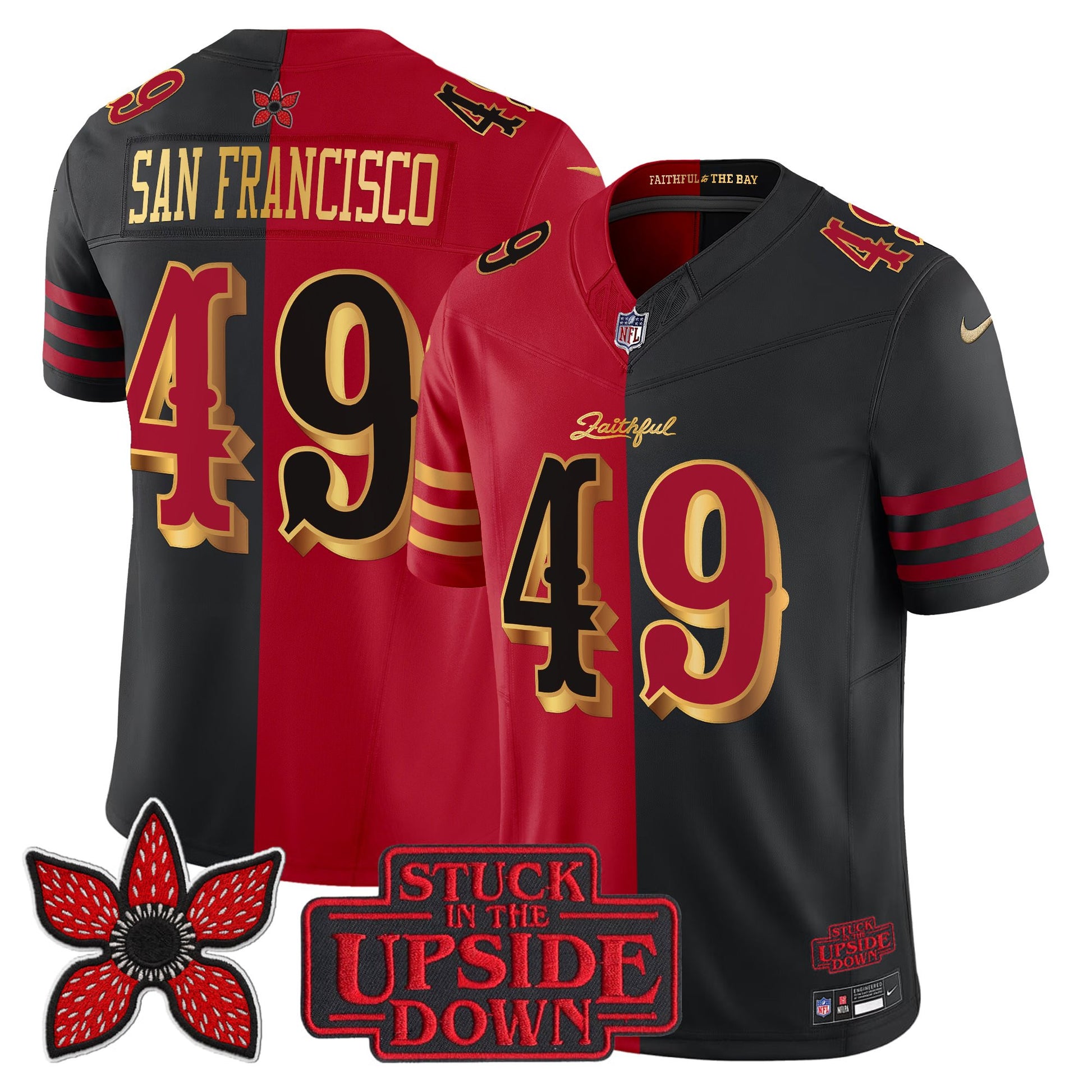 Men's San Francisco 49ers 'Rivalries x Stranger Things' Vapor Limited Jersey - All Stitched